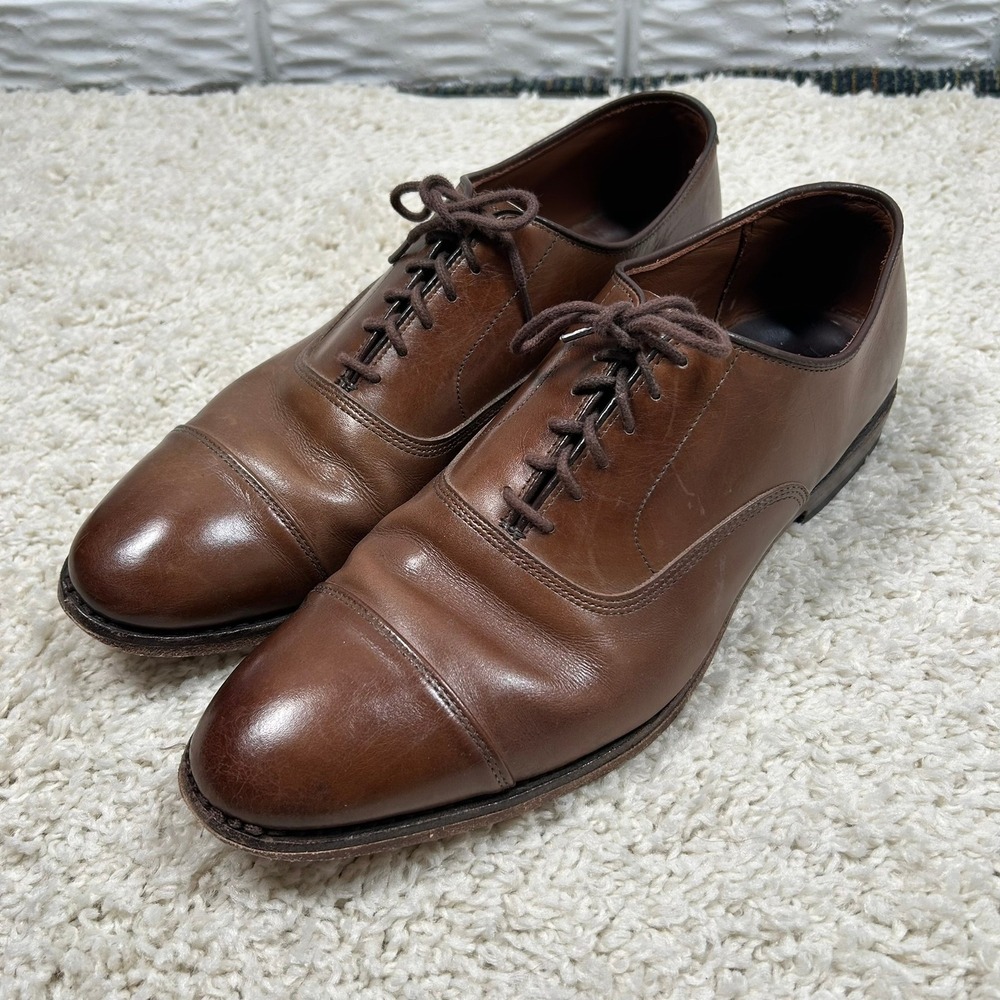 Allen Edmonds Park Avenue 11.5 D Brown Leather Cap Toe Oxford Dress Shoes 2179